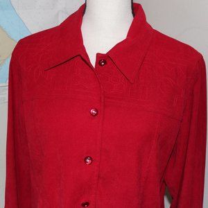 "CITY BLUES BY KORET" RED SHIRT JACKET SZ L